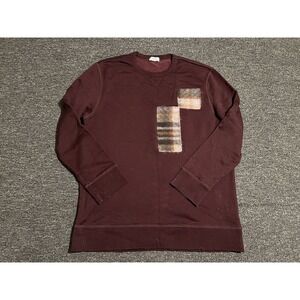 CMMN SWDN 100% Cotton Burgundy Felt Patch Sweatshirt UK Medium
